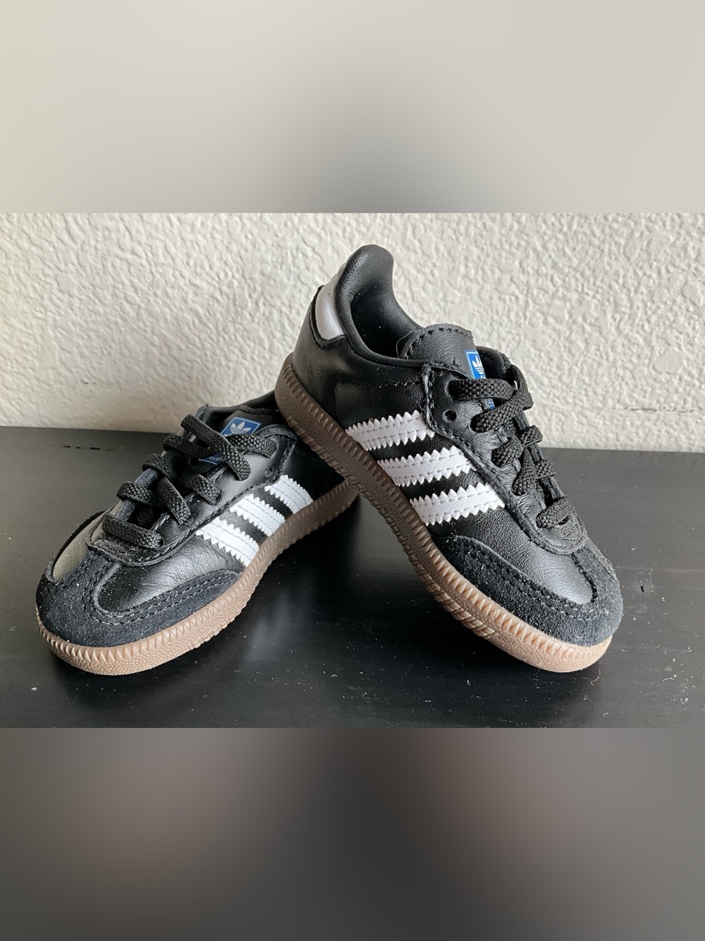 Adidas Baby Samba Original OG  Black White with Gum Sole Sneakers Size 5